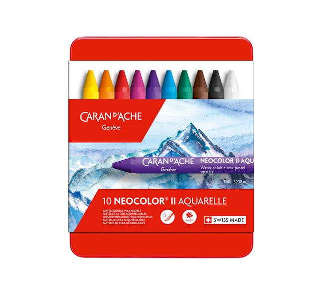 Neocolor II Aquarelle Pastels 10 Color Metal Box Set